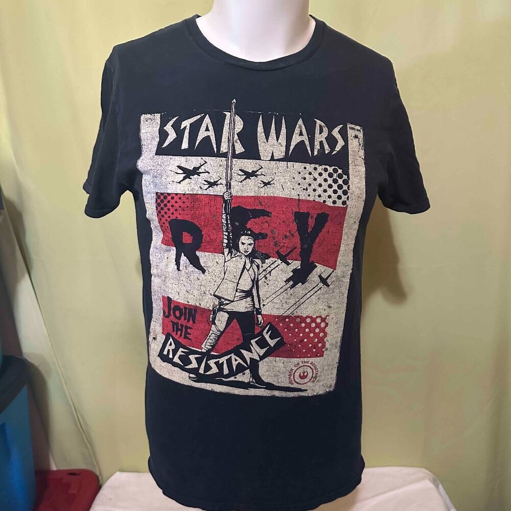 Rey Join the Resistance Star Wars Men's Black T Shirt Size Medium VFifthSun